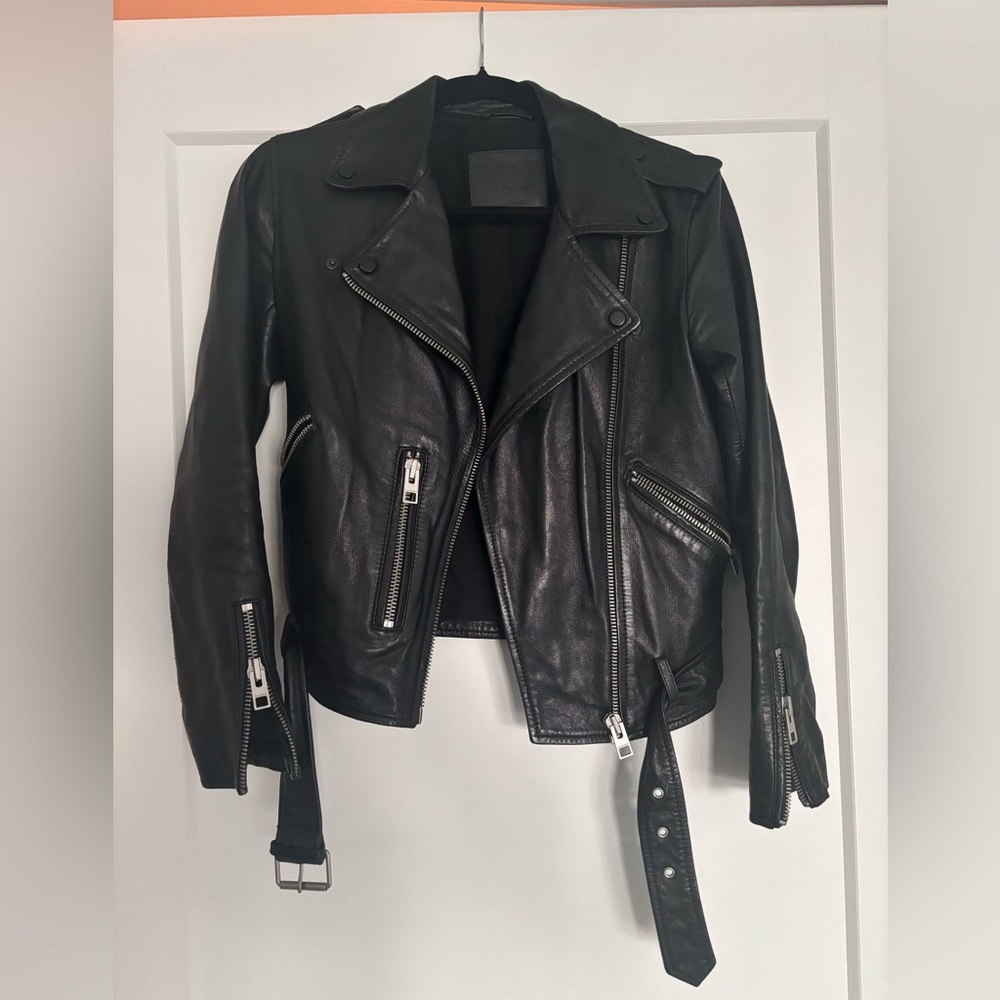 Genuine Leather Jacket biker jacket moto